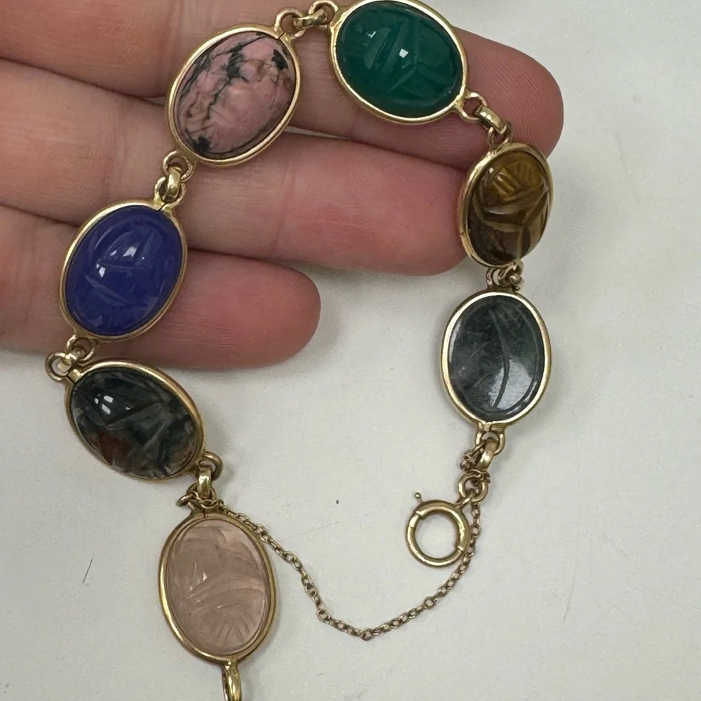 14K yellow gold multi-gemstone bracelet